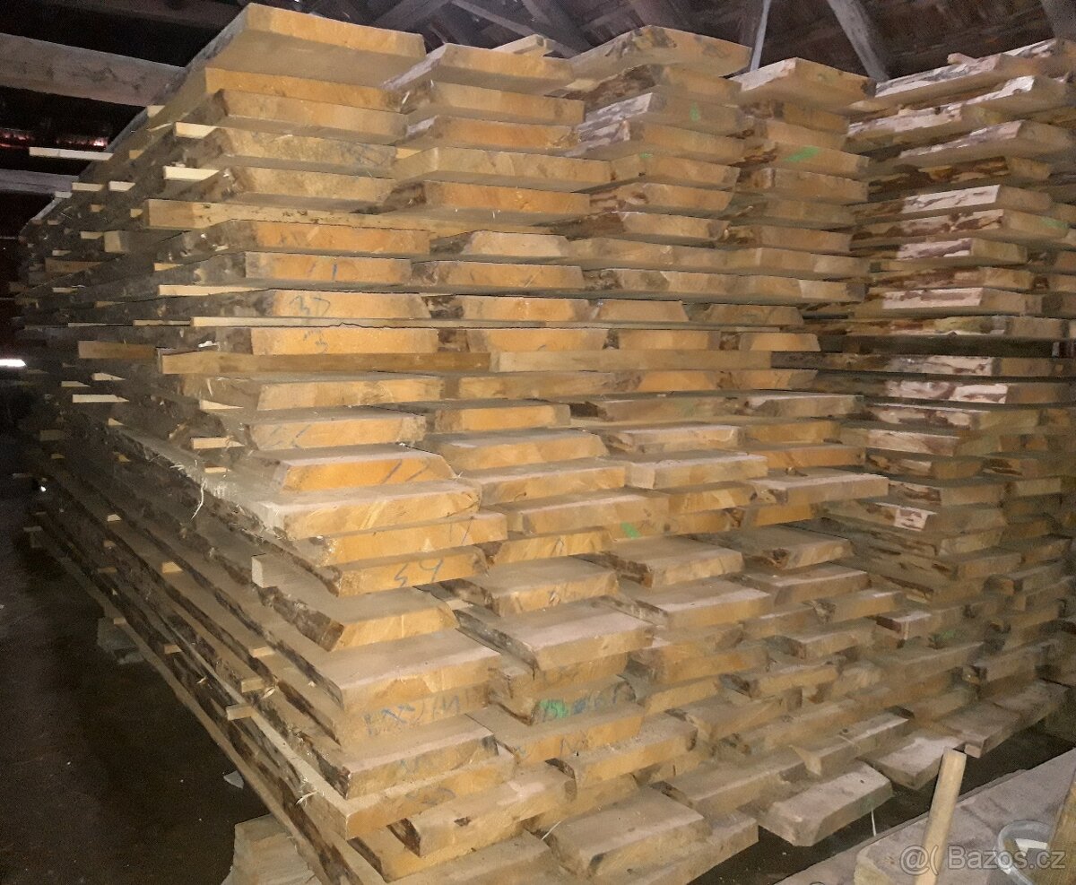 Truhlářské řezivo - Přirozeně vyschlé smrkové fošny 55 mm