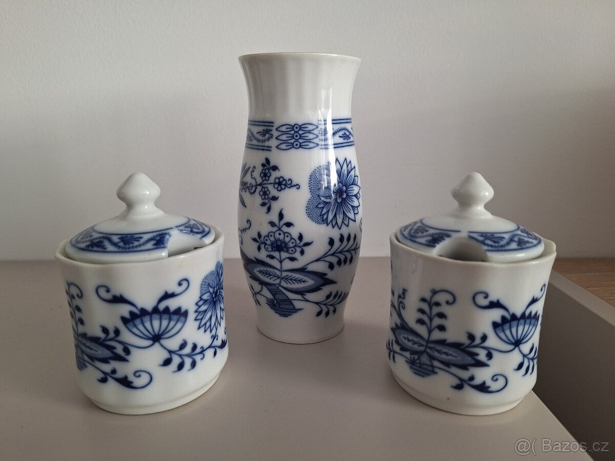 Porcelán Epiag – cibulový vzor (Zwiebelmuster) – sada 3 kusů