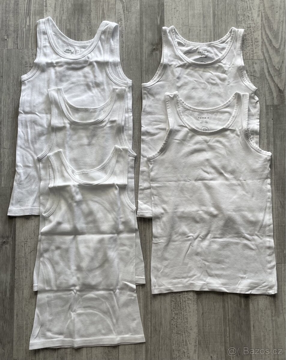 Set 5x tílko bílé H&M a Lidl