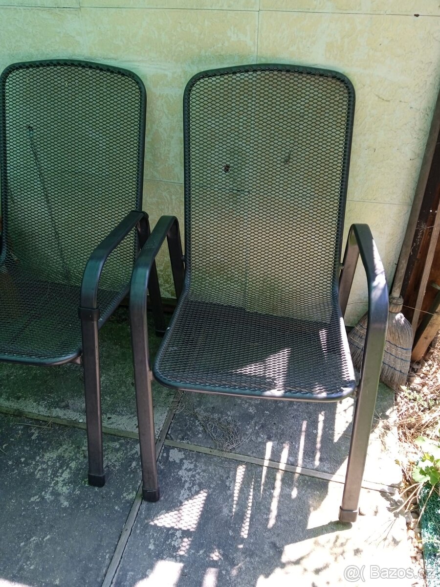 Lehké zahradní židle ( hliník?)4ks