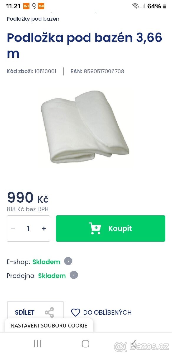 Podložka pod bazén Marimex 366