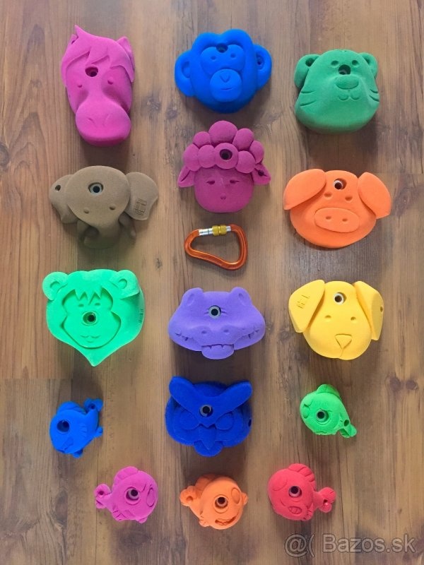 Nové dětské lezecké chyty THEREX Animal set - 15 kusů