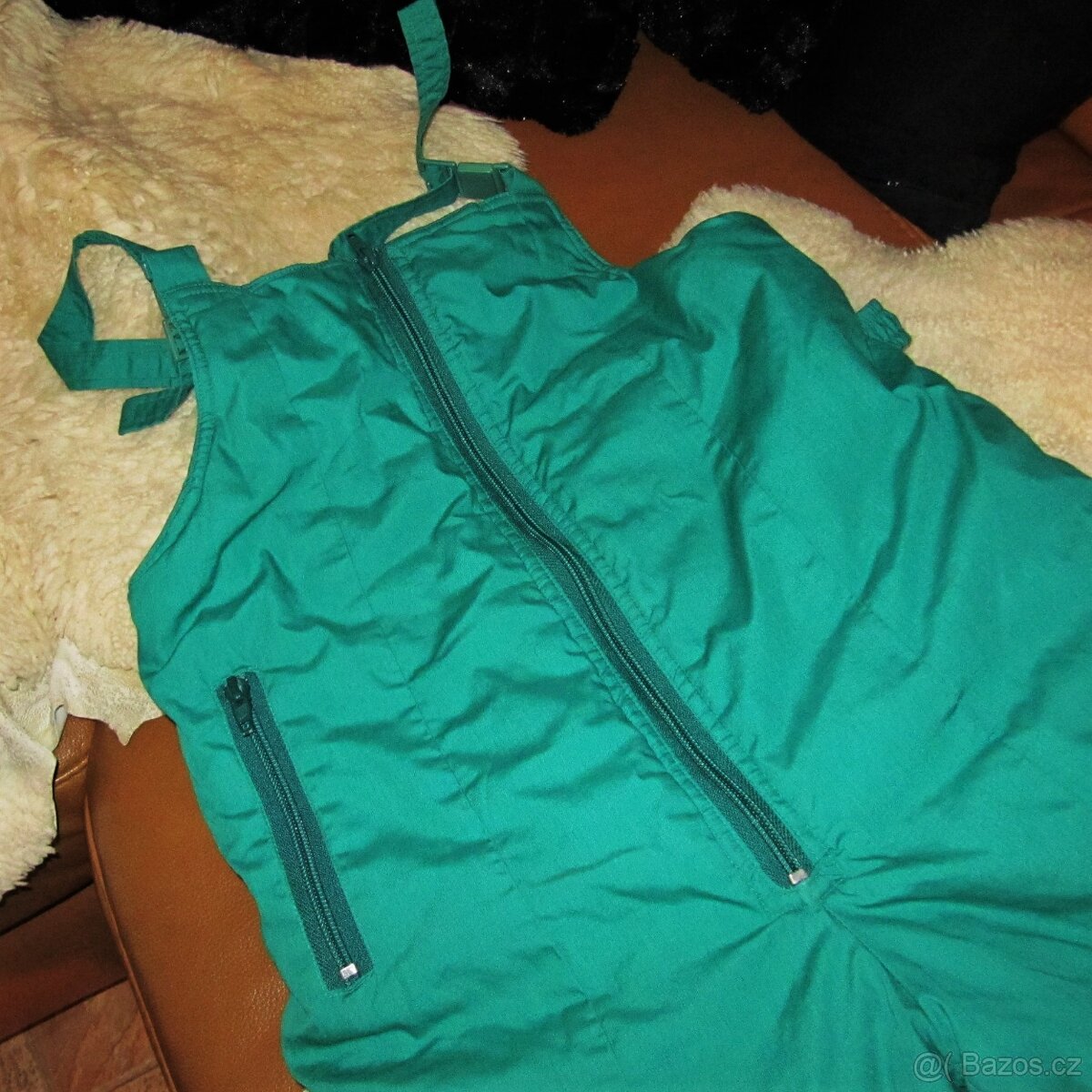 Oteplováky-vel.146 zelené + tričko ZDARMA