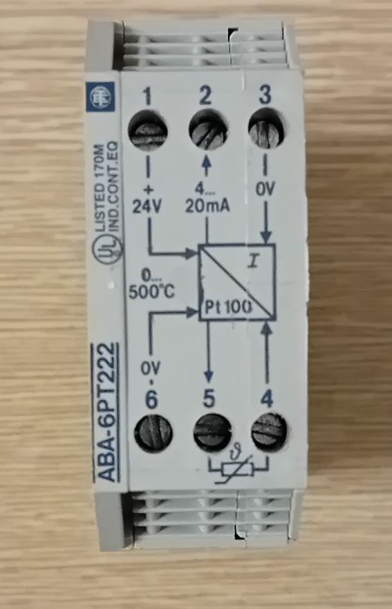 Převodník pro odporový teploměr Pt100 typ ABA-6PT222.