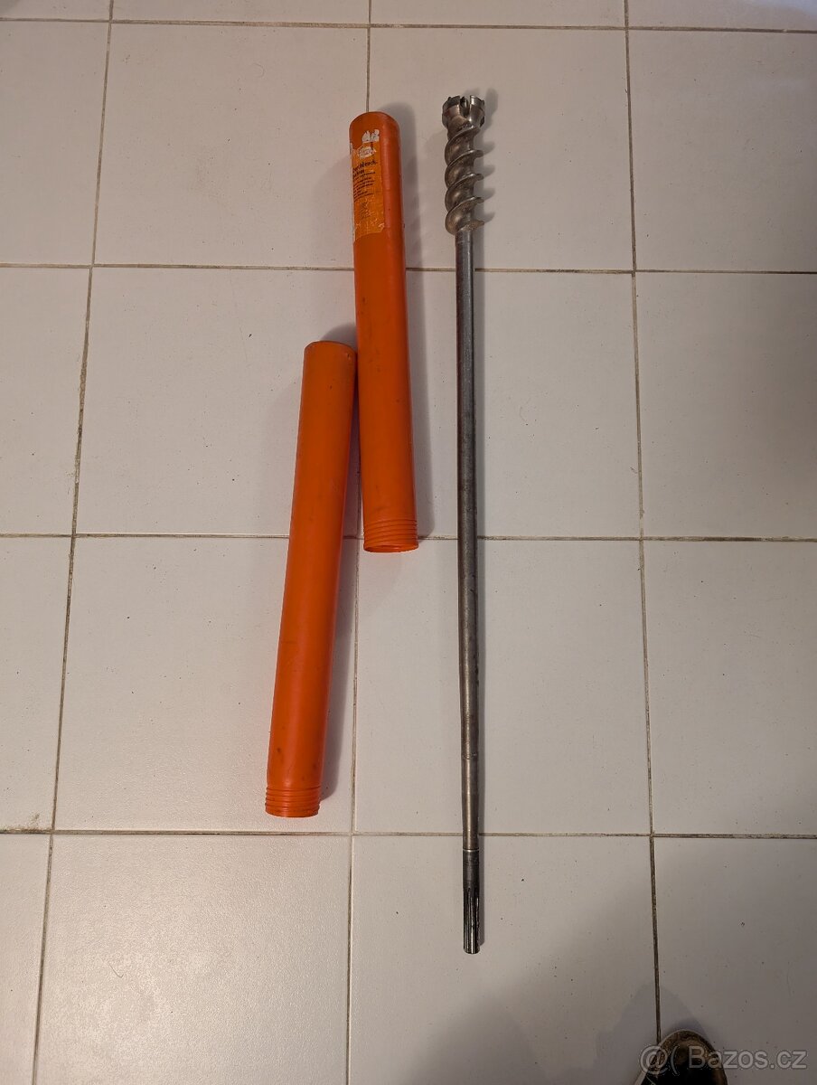 Hawera použitý vrták 55 mm SDS-max + nový Hawera 12 mm