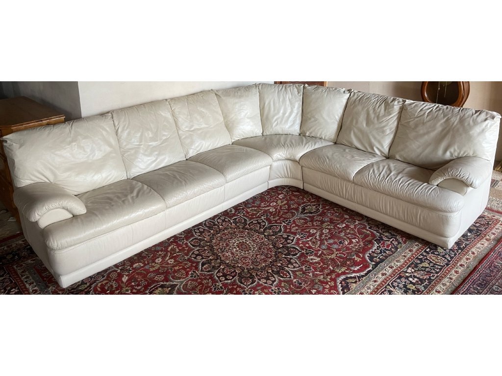 Moderní rohová kožená sedací souprava,2663