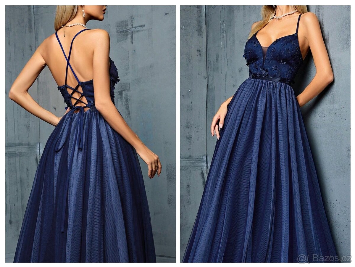 NOVÉ plesové šaty MODRÉ TYLOVÉ