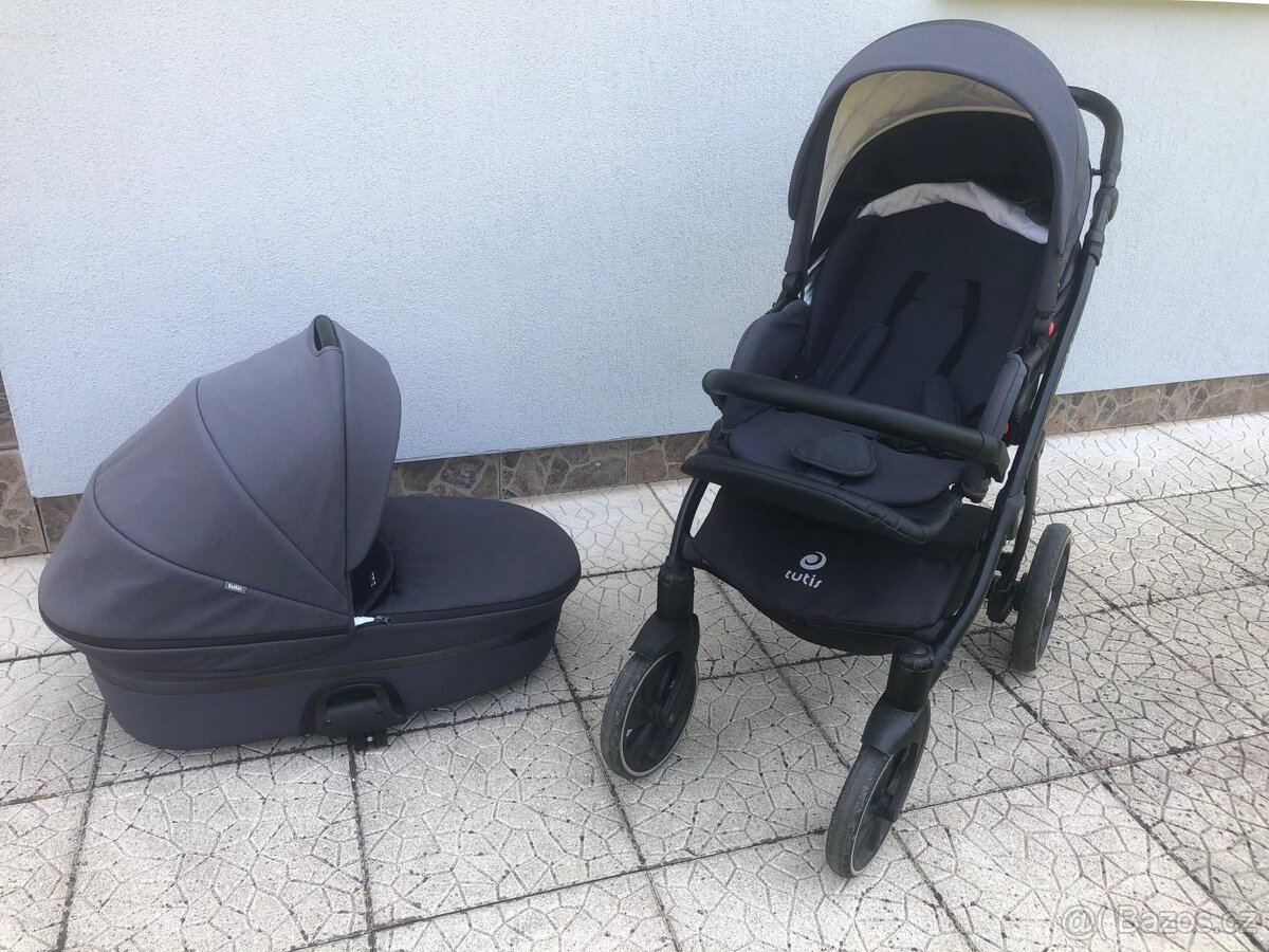 Kočárek Tutis 3v1 po jednom dítěti + bohaté příslušenství