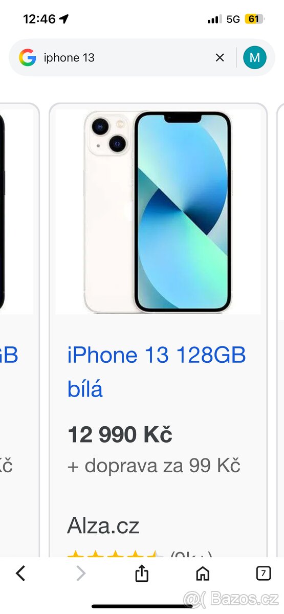 iPhone 13 bílá barva