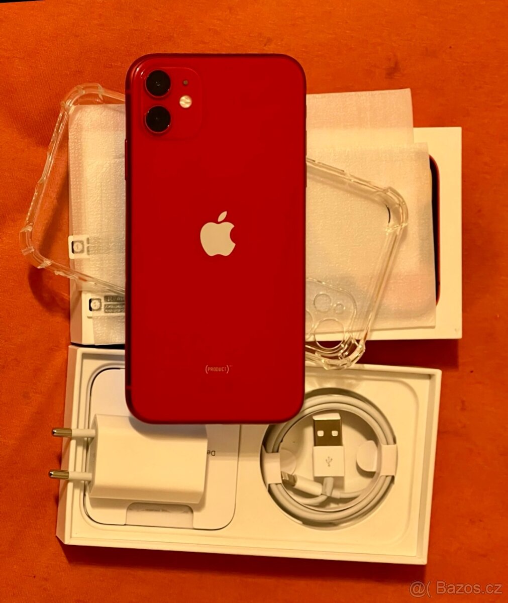 iPhone 11 Red BATERIE 100% TOP