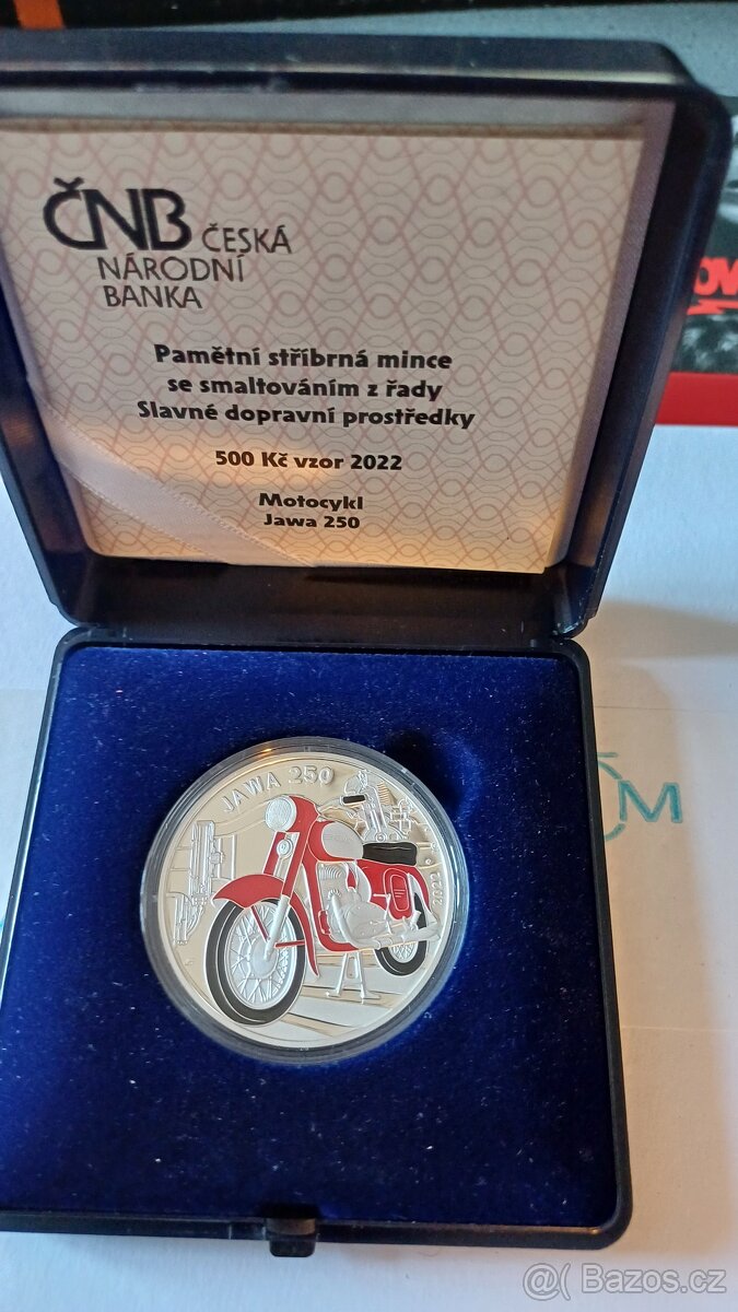 ČNB pamětní mince 500 Kč Motocykl Jawa 250