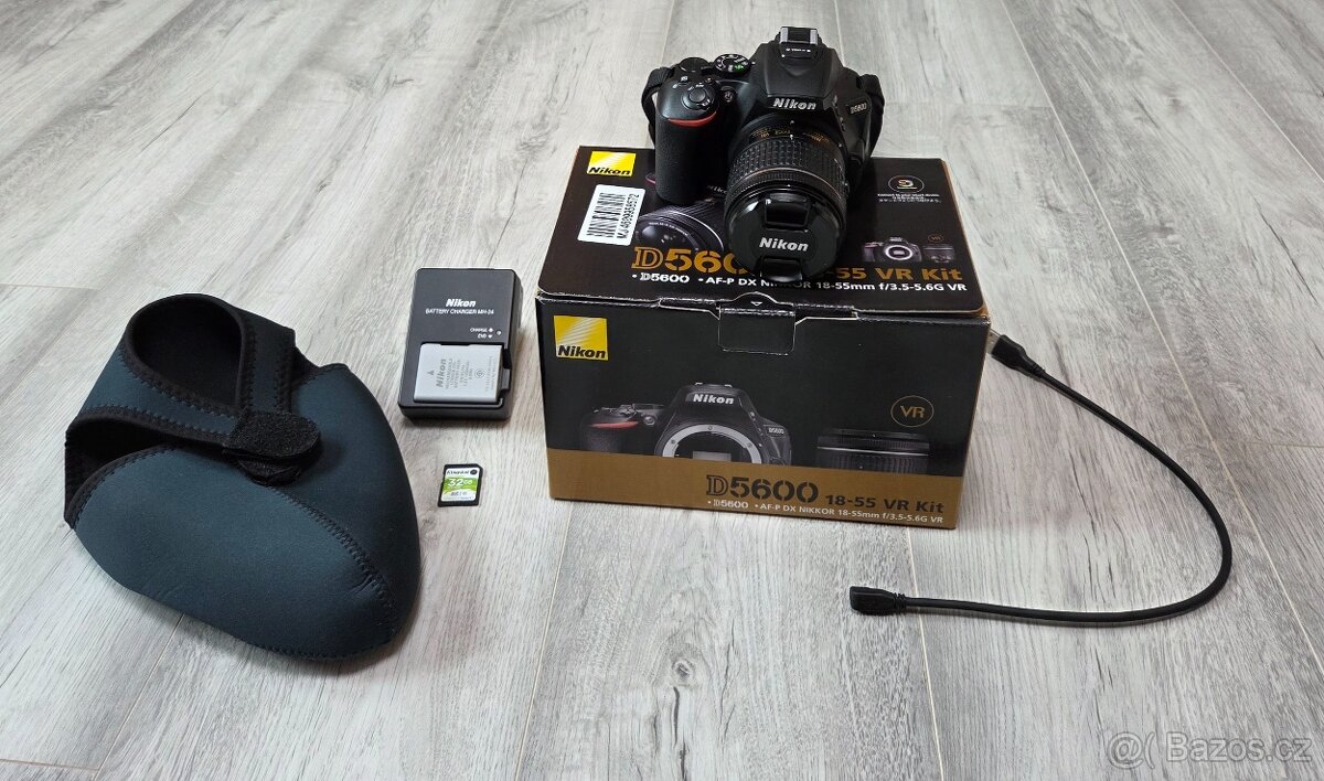 Nikon D5600 a objektiv 18-55 AF-P VR - JAKO NOVÉ