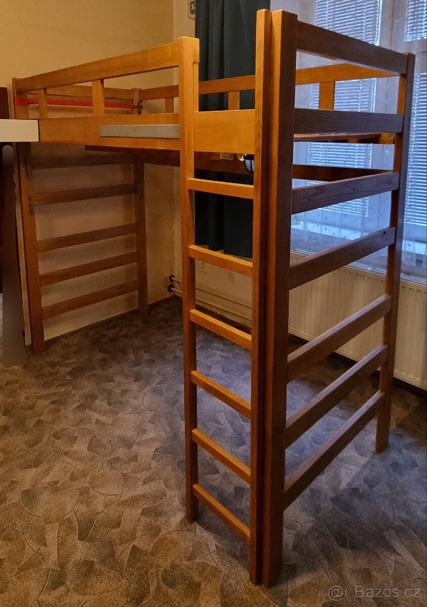 Patrová postel, masiv, 200x90