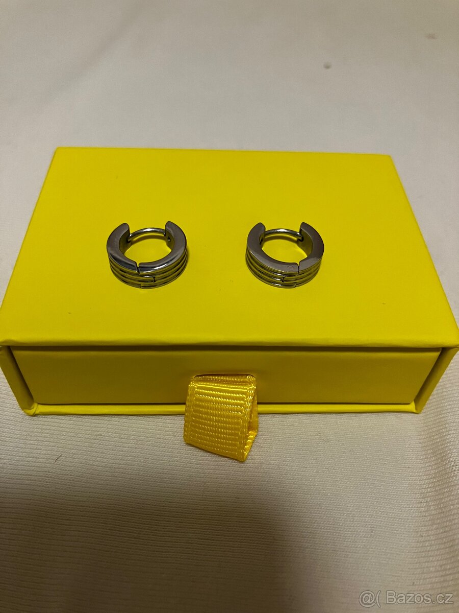 NOVÉ náušnice kruhy z titanu a chirurgické oceli - 4 ks