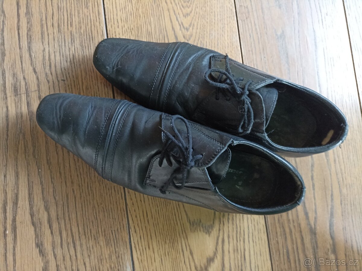 Pánské starší kožené polobotky, vel. 44