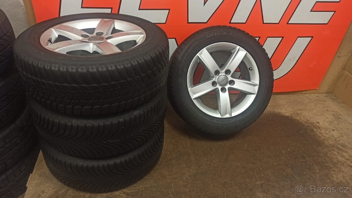 ALU kola Audi A4, 5x112 ET46 zimní pneu 225/55 R16