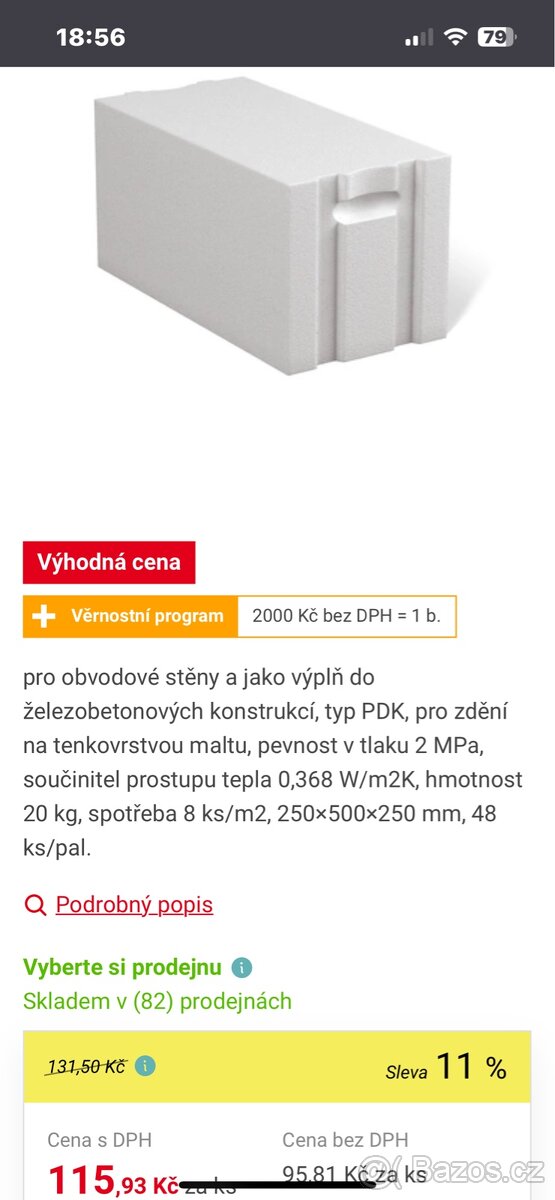 Cihla pórobeton Porfix