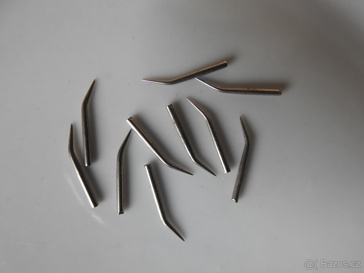 Jehly do starožitných gramofonů 10kusů  zahnuté