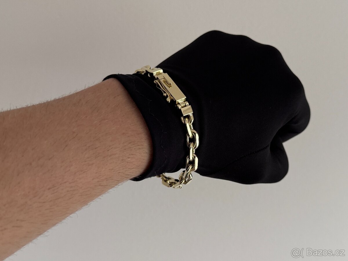 Zlaty naramek anker pilka 14k 585/1000 60g