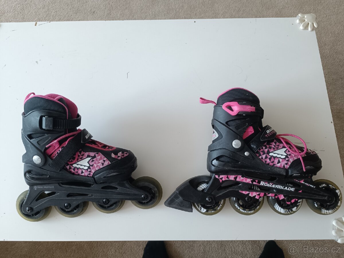 2x dětské rostoucí brusle 29-33