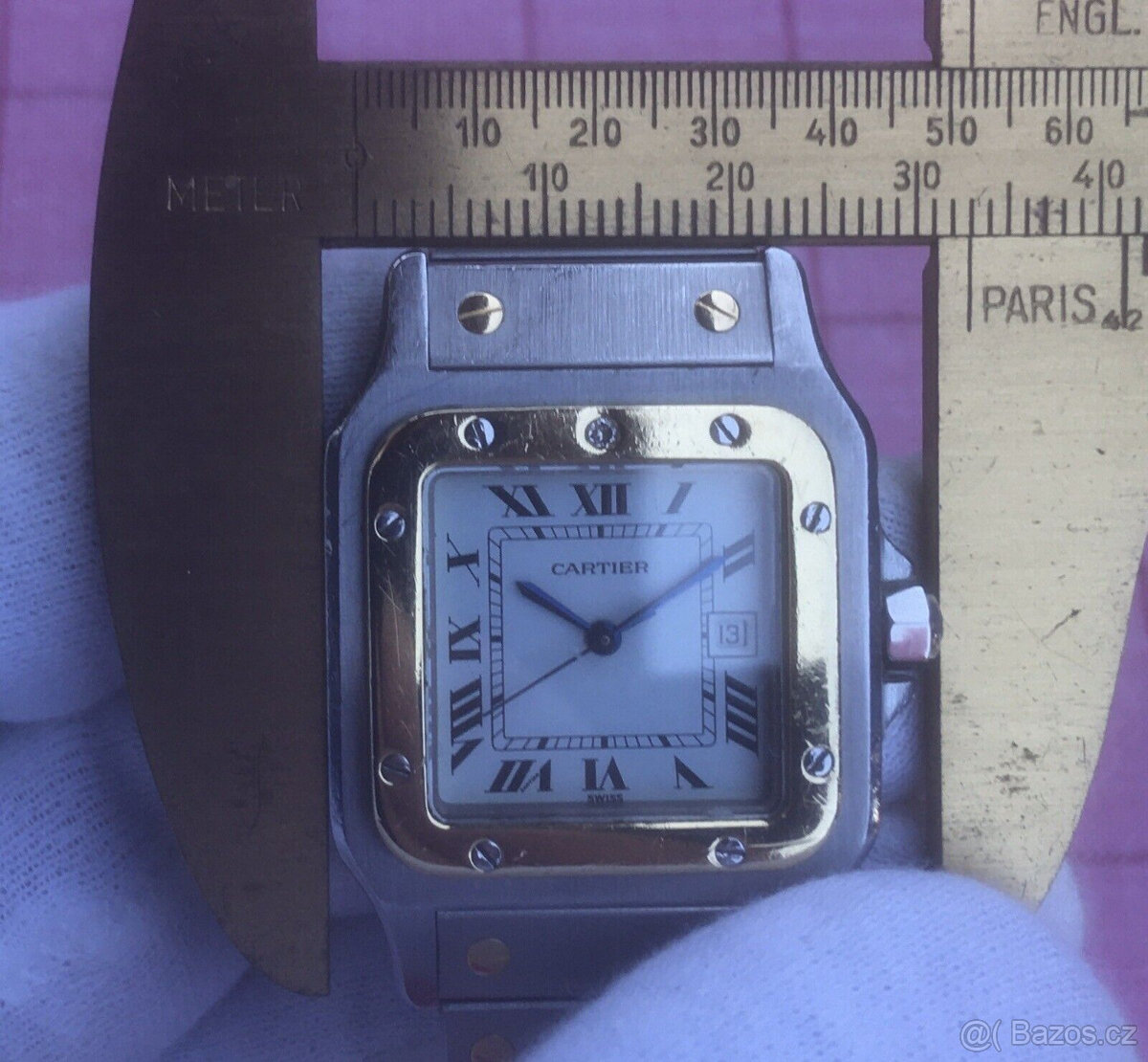 CARTIER Santos SteelGold 75018 Kt pánské hodinky Unisex bílý