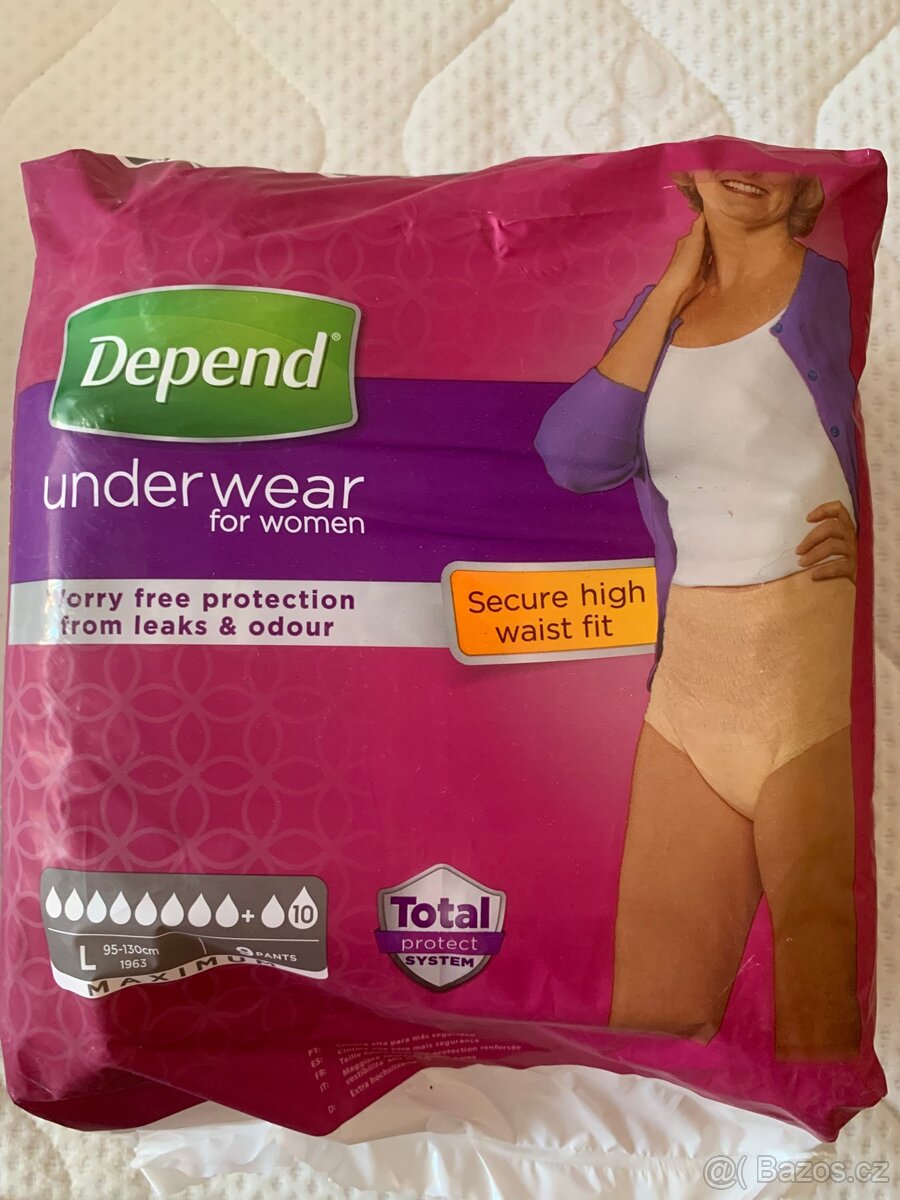 Inkontinenční kalhotky Depend Maximum vel. L