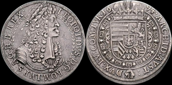 Leopold I. Tolar 1694 - Hall. RR - veľmi vzácná varianta