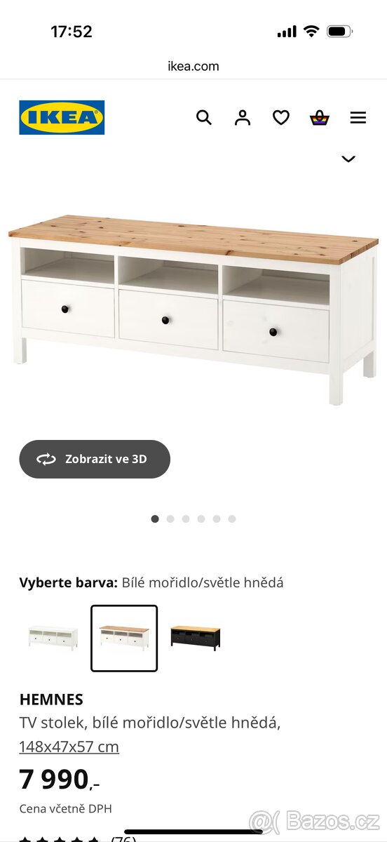 Televizní stolek IKEA Hemnes