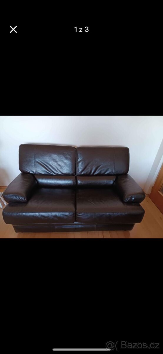 Kožená sedačka 2ks