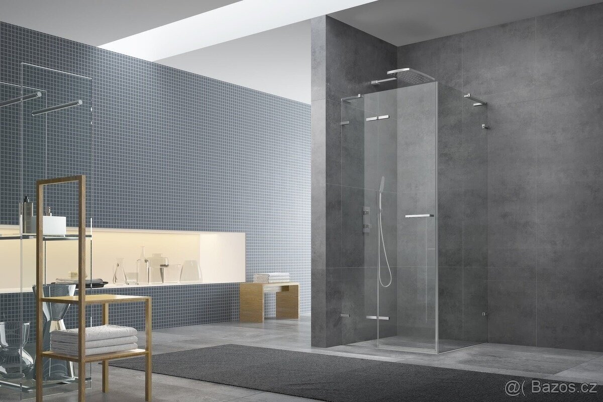 Sprchový kout 100 x 90/80 x 195-8mm skla- luxus- nový