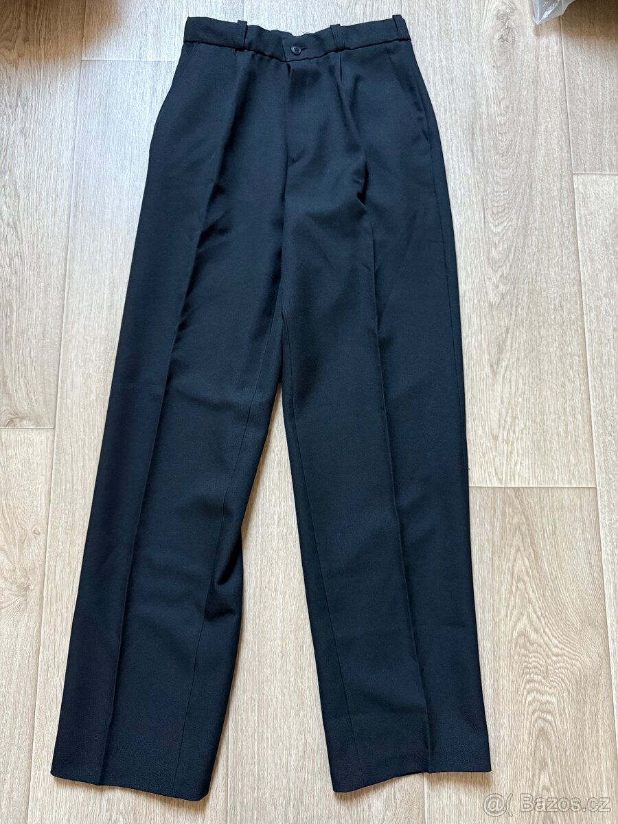 Pánské/Chlapecké černé společenské kalhoty 36/2