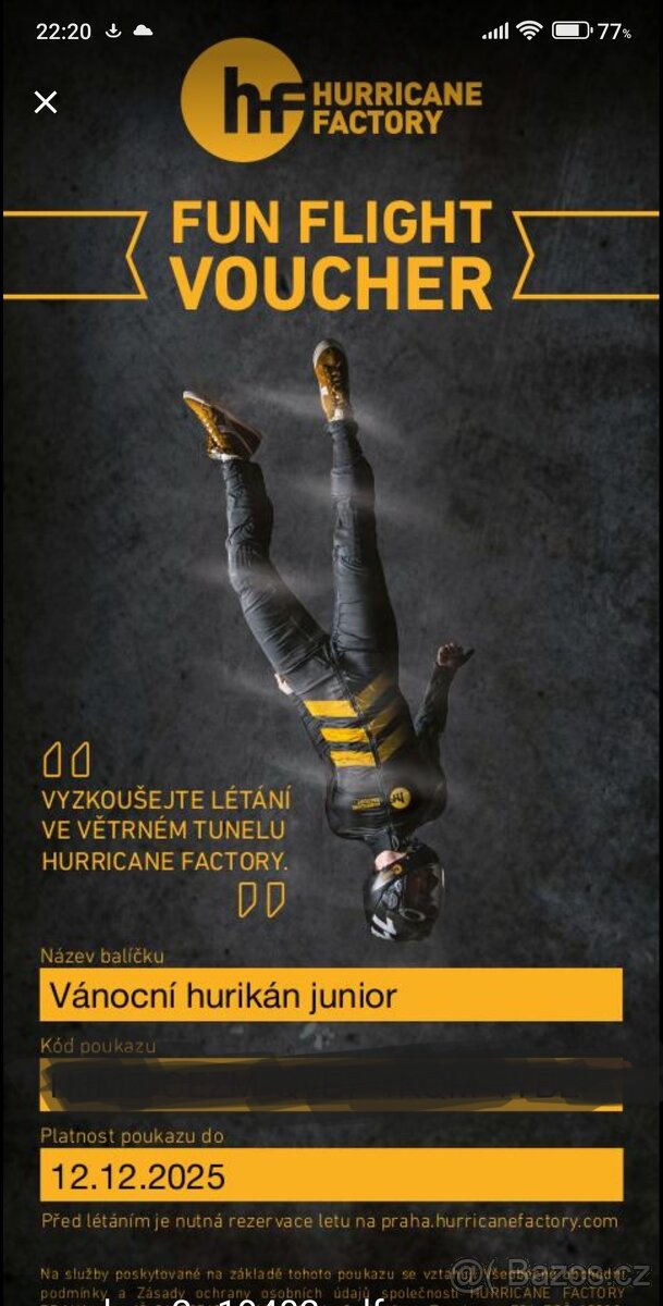 Let ve větrném tunelu pro děti do 18 let