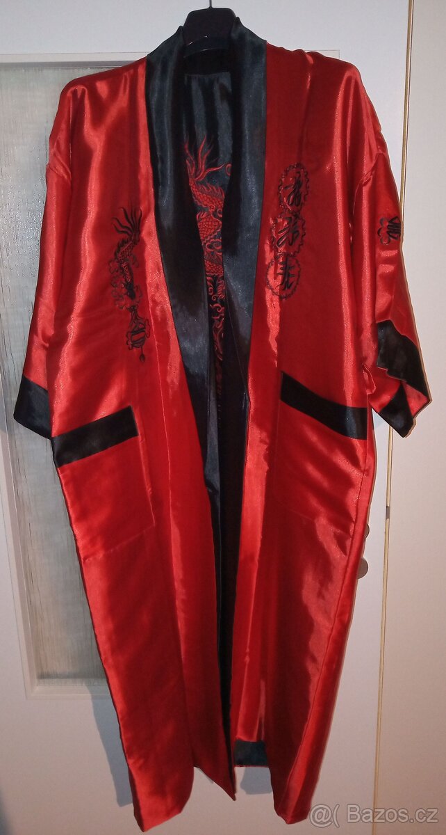Luxusní oboustranný saténový župan