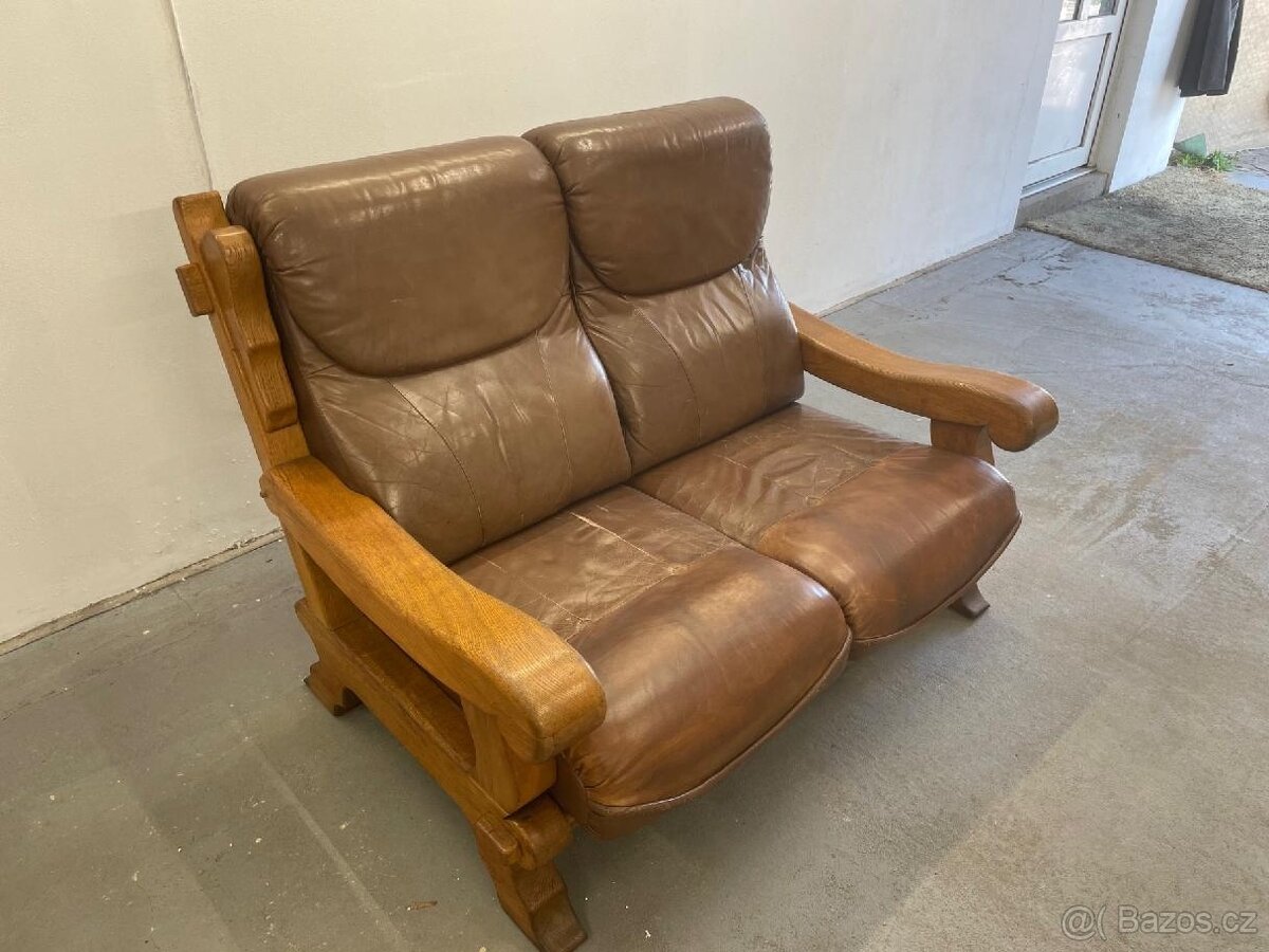 Sedací souprava z masivu - holandská výroba - dvoj sedák