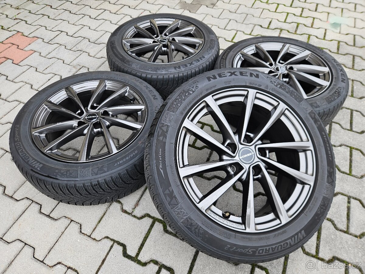 Alu kola Borbet 5x112 Zimní Nexen 215/55/17