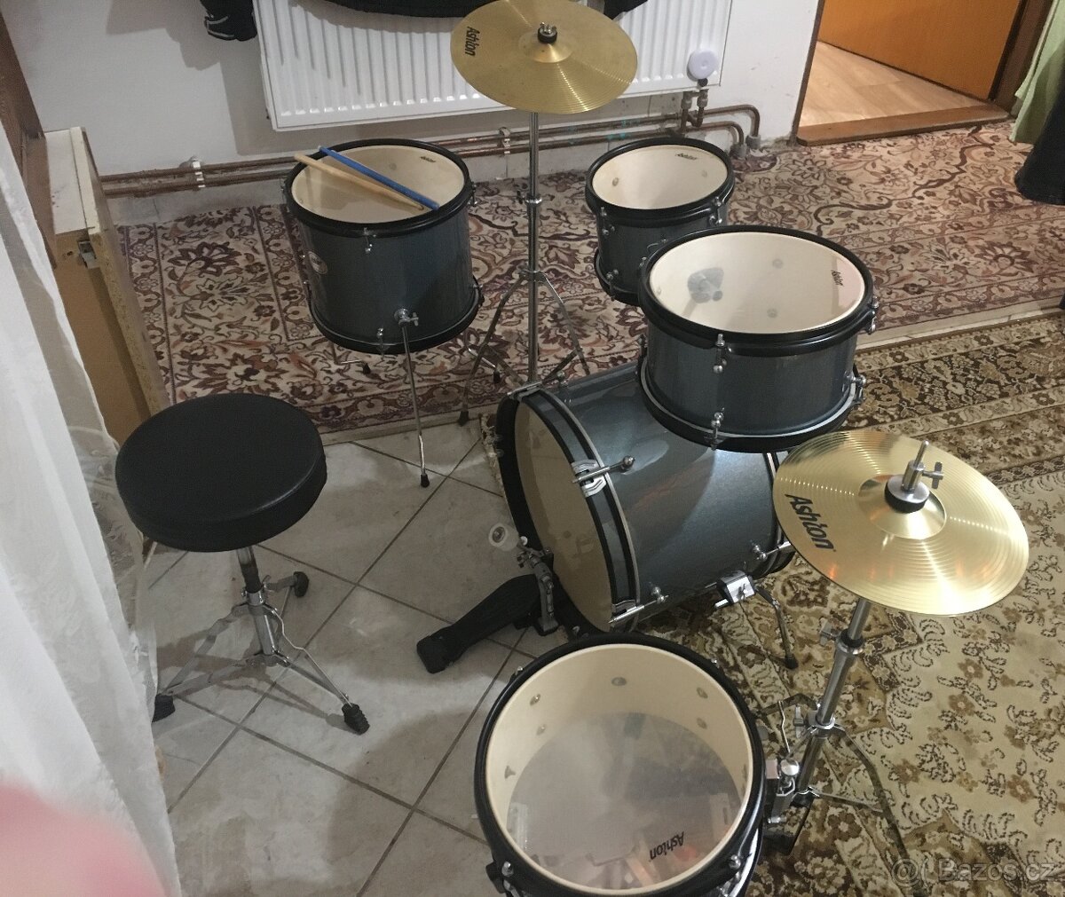 Dětská bicí sada Ashton Joey Drum Grey