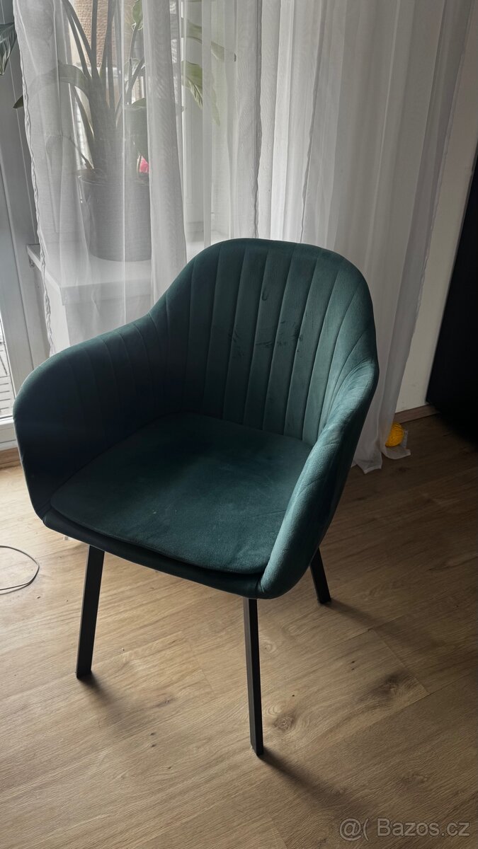 Sametové židle 4x
