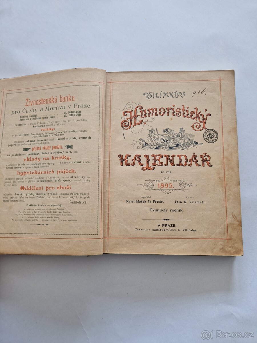 VILÍMKŮV HUMORISTICKÝ KALENDÁŘ - 1895