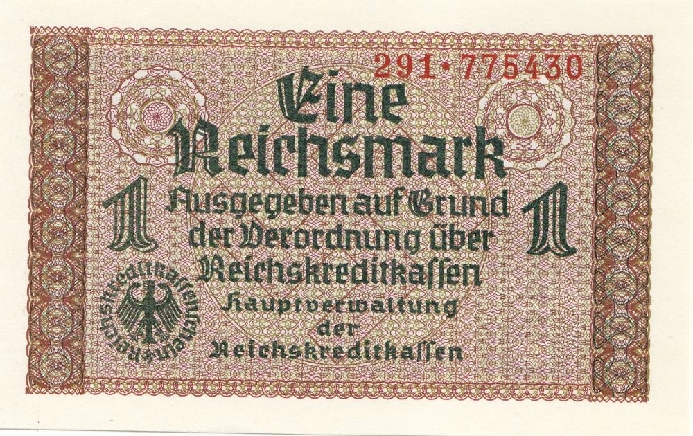 Obsazená válečná území Německem 1 Reichsmark 1939 ve sta