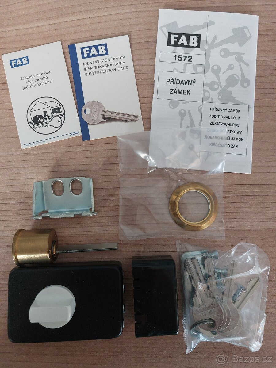FAB 1572 + 6 klíčů přídavný zámek s vložkou
