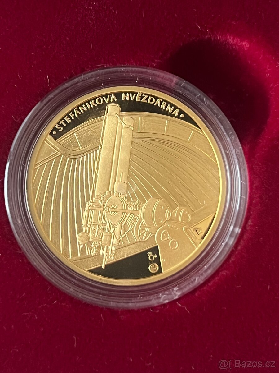 Zlato / zlatá mince Štefánikova hvězdárna proof