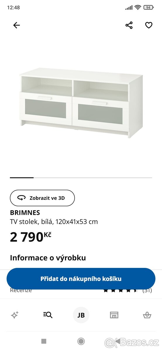 TV stolek Ikea Brimnes