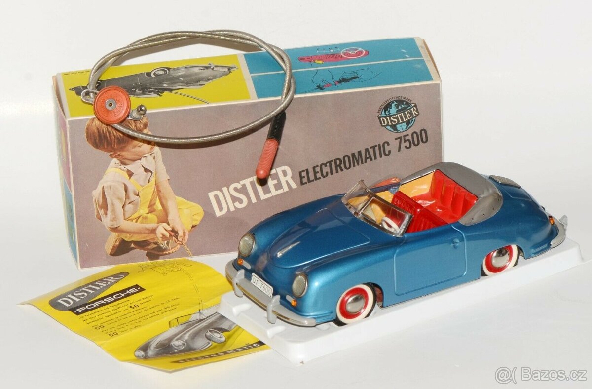 Distler Porsche Made in Belgium v modré metalíze - top stav