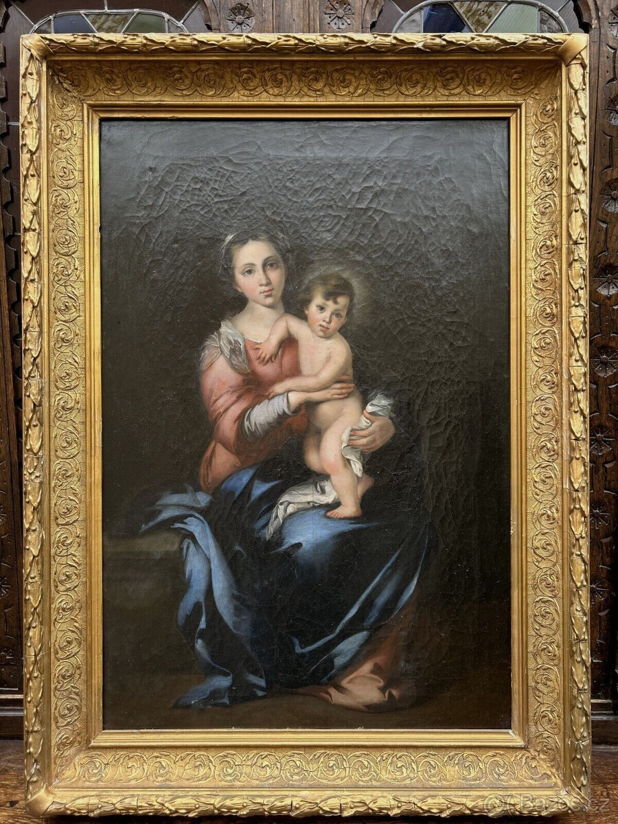 18. století. Italská škola. Madona s dítětem. Starý mistr. S