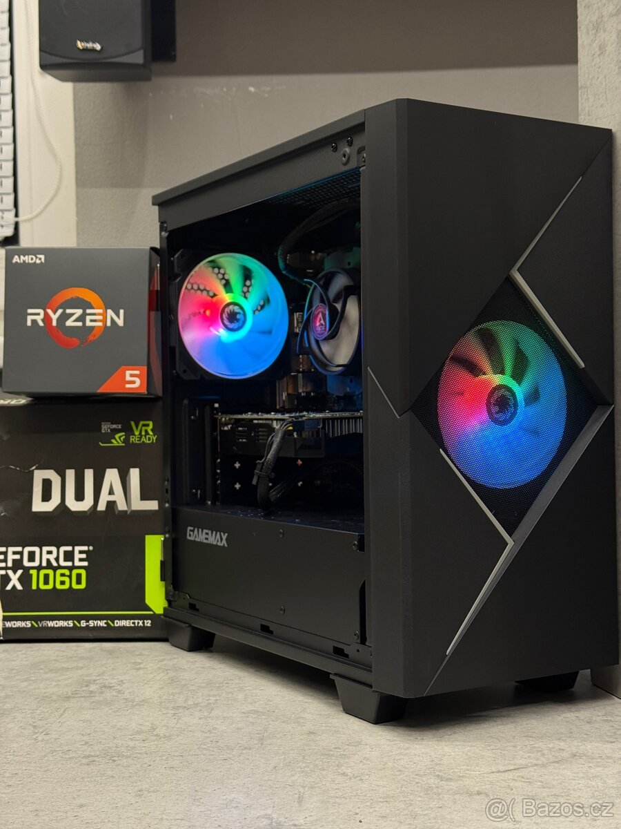 Herní PC Ryzen 2600X / 16GB / GTX1060 6GB / m2 + HDD