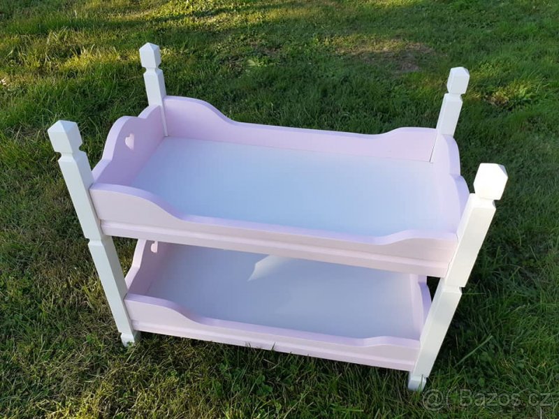 Dřevěná patrová postýlka pro panenky