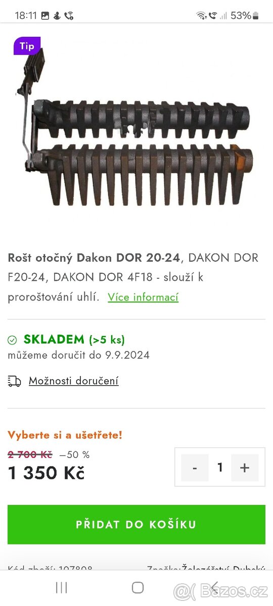Otočný rošt Dakon