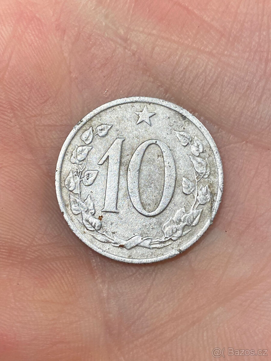 10 haléř 1963 - Vzácná ražba s tečkami