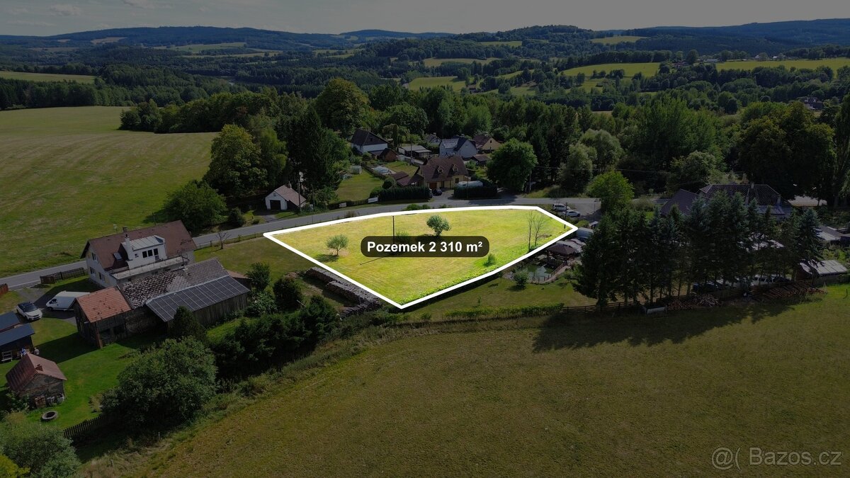 Stavební pozemek 2 310 m2, Halže - Horní Výšina