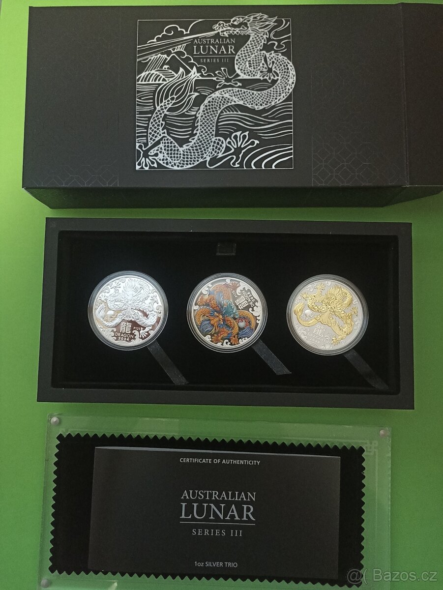 Lunarní serie 3x1oz ročník 2024 Year of the Dragon